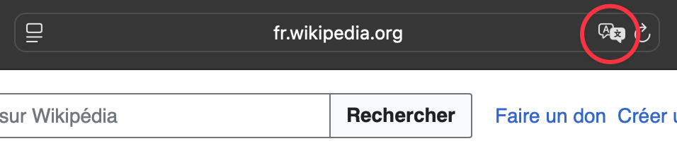 Safari translation icon